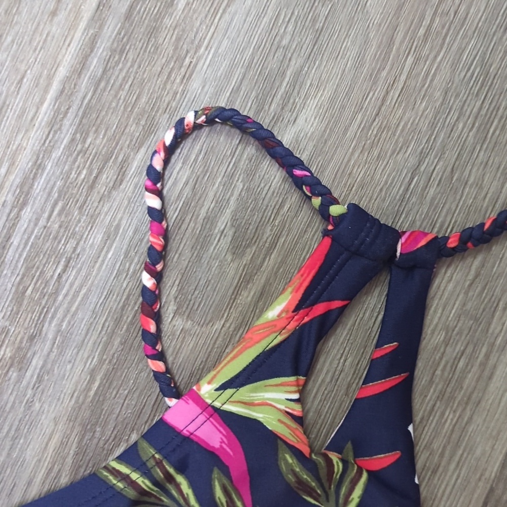 Like New Kona Sol Kids One Piece Floral Swimwear - Navy and Pink - Picture 4 of 9